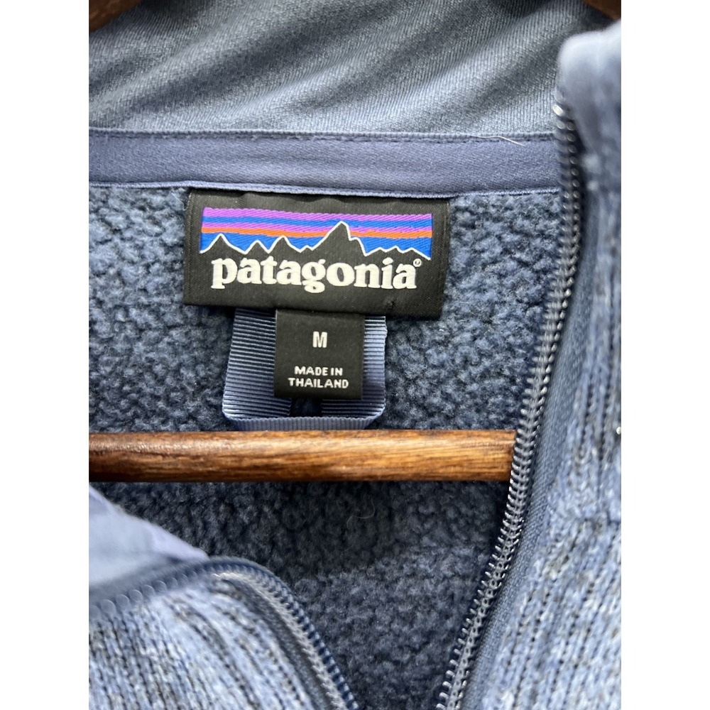 Patagonia Better Sweater 1/4-Zip Fleece Pullover Blue 25522 Men's M Ship Skis - Picture 4 of 7